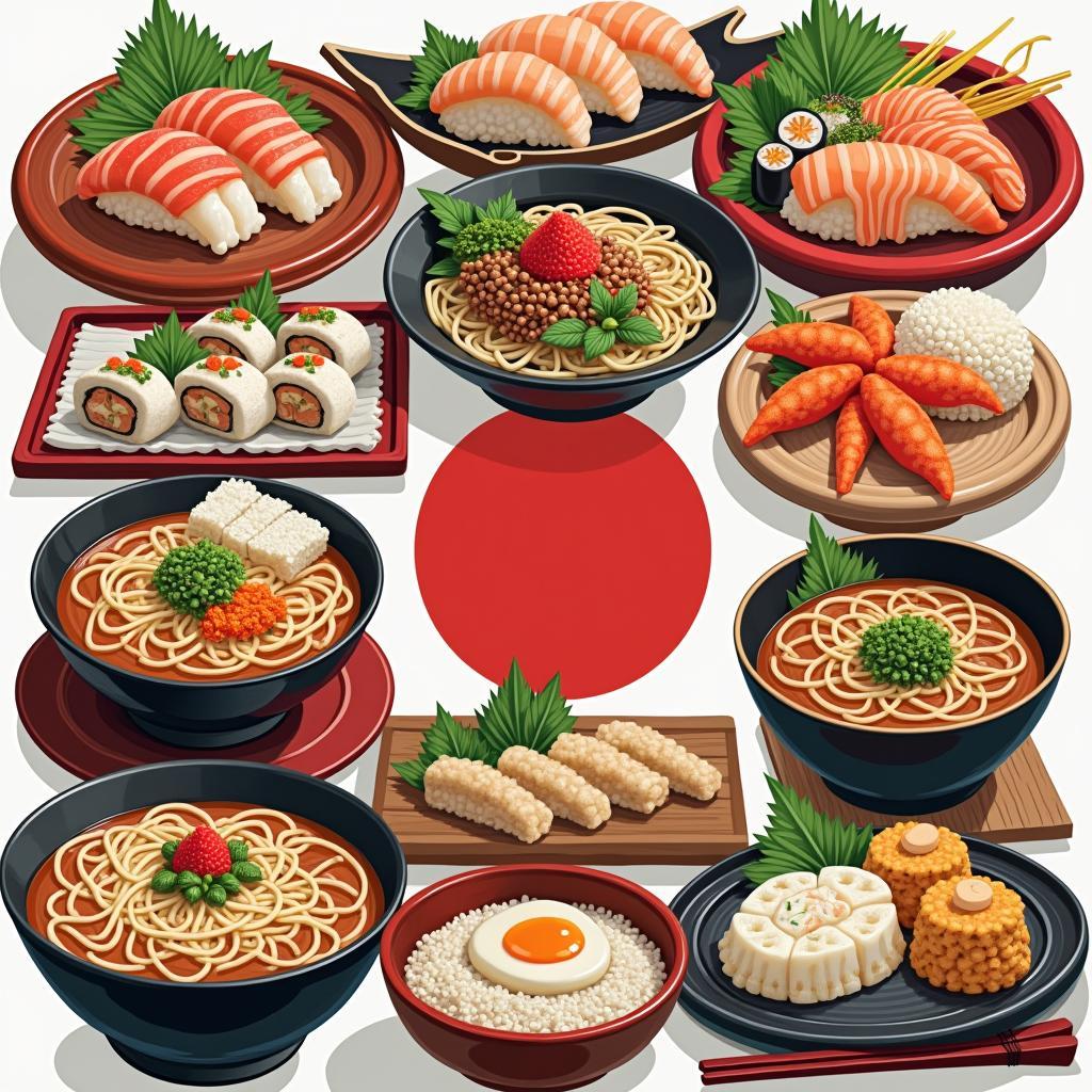 Variety of Japanese Dishes