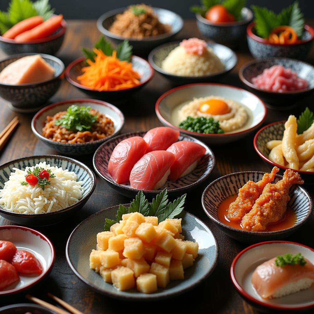 Variety of Japanese Dishes