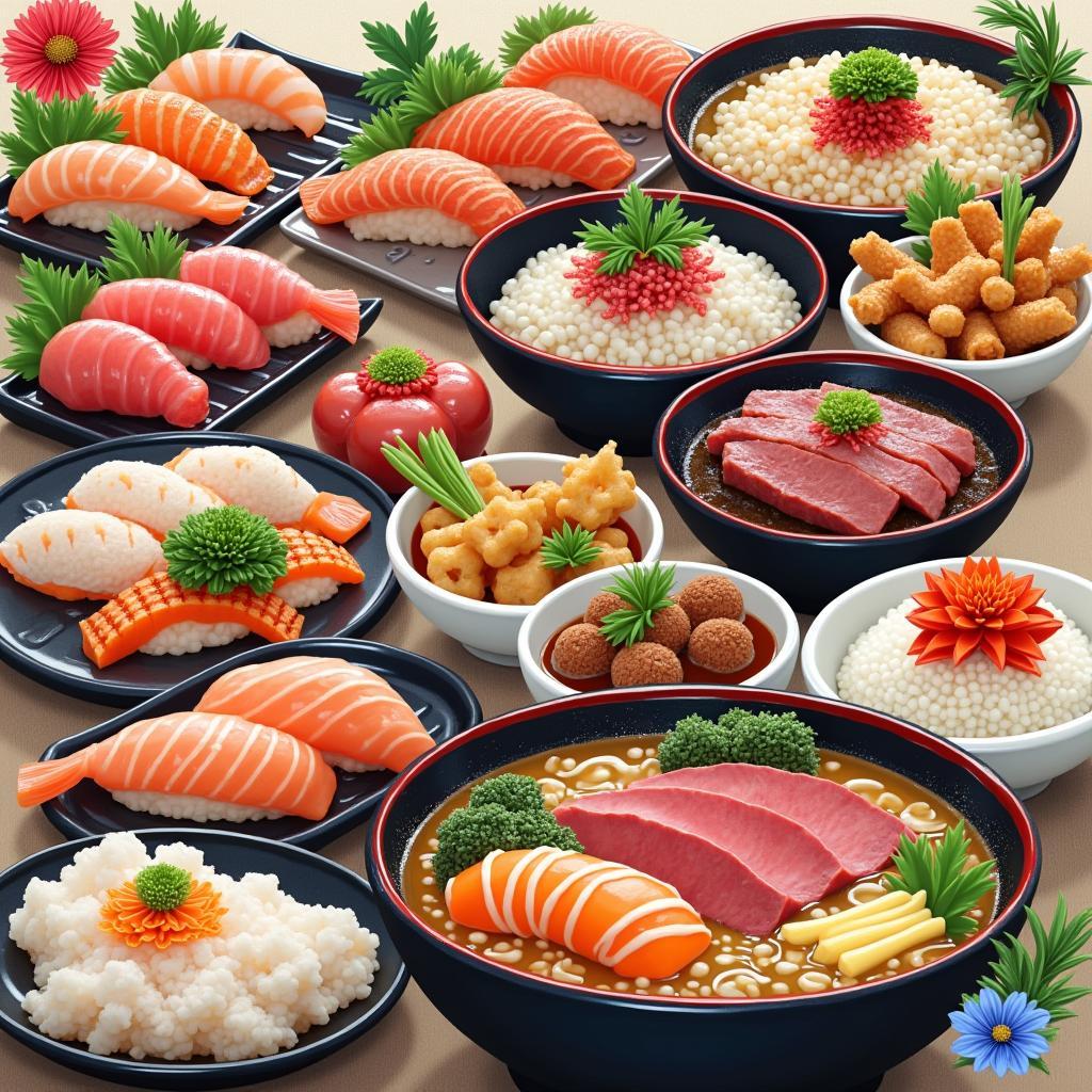 Variety of Japanese Dishes