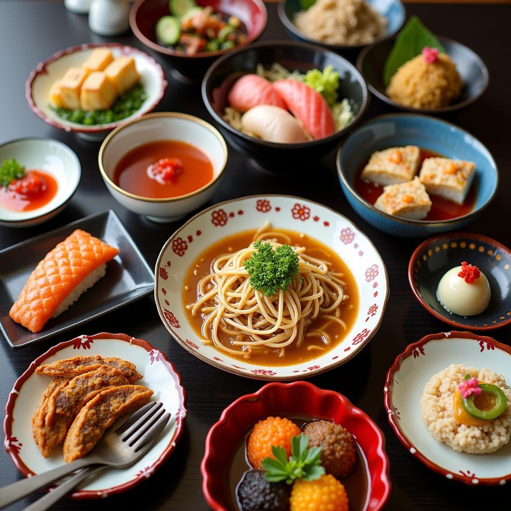 A table filled with Japanese Culinary Delights