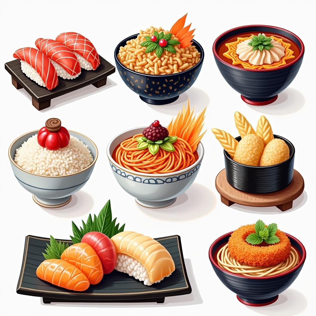 A Variety of Japanese Dishes