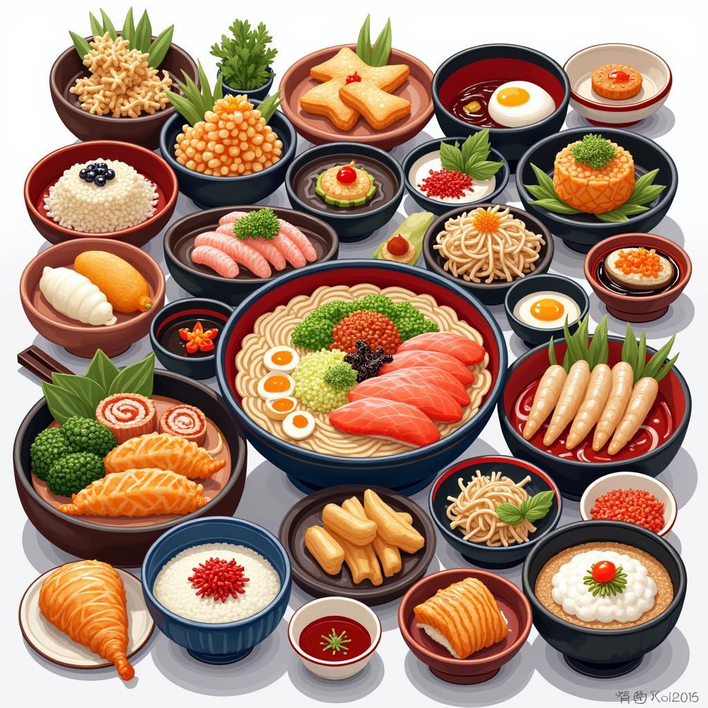 Assortment of Japanese Dishes