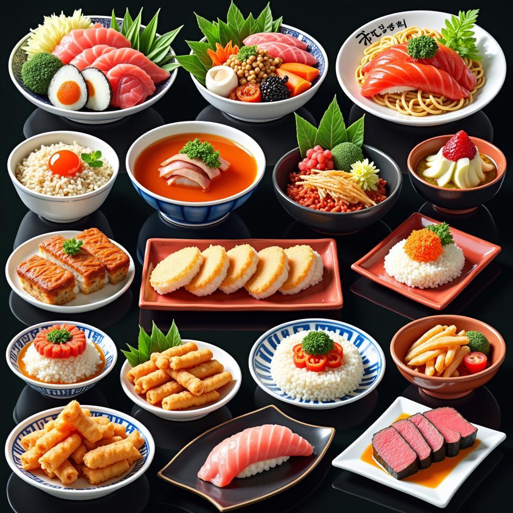 Variety of Japanese Dishes