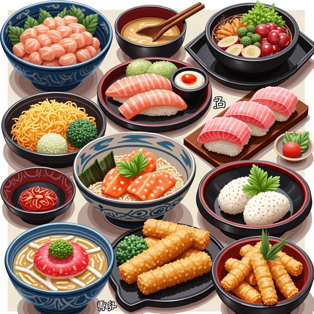 Assortment of Japanese Dishes