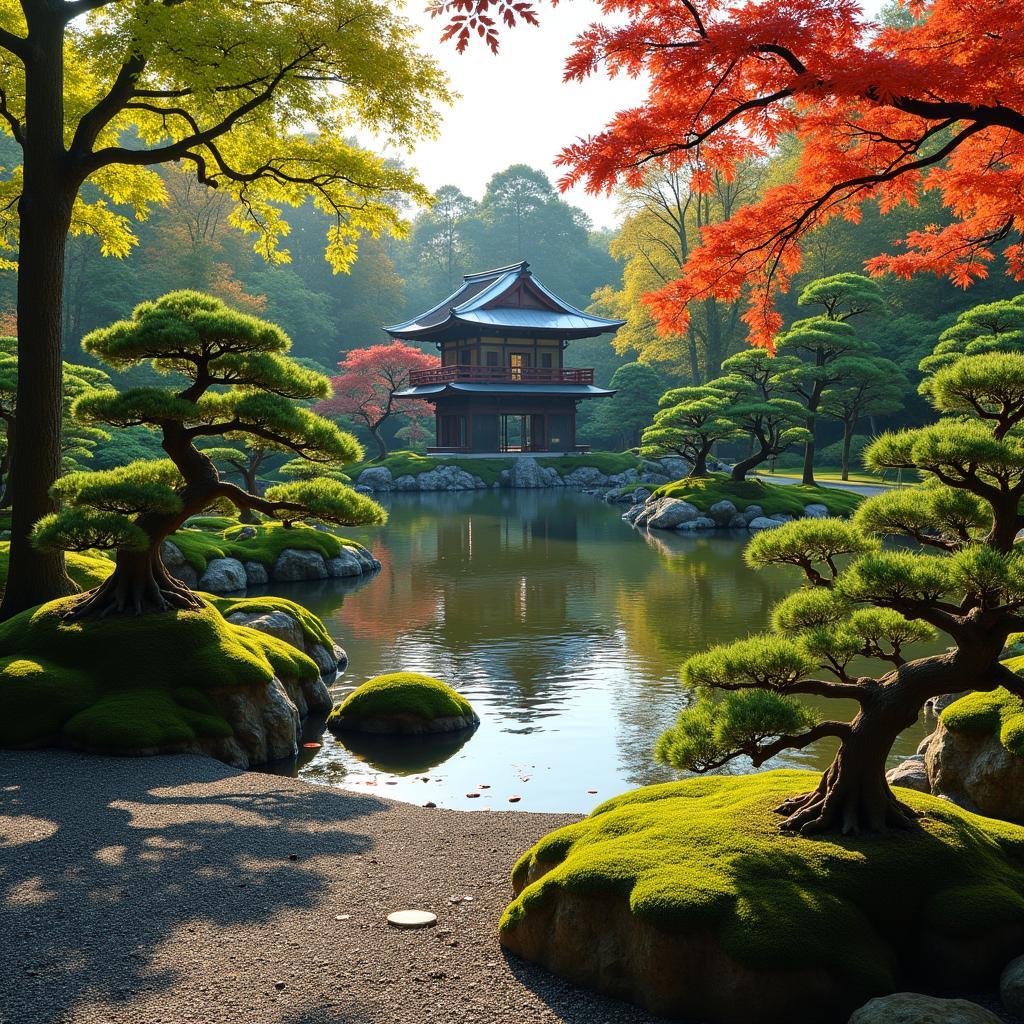 Kyoto Zen Garden with Ashish Tours - Experience tranquility in a traditional Japanese garden with vibrant colors and serene water features, guided by Ashish Tours.