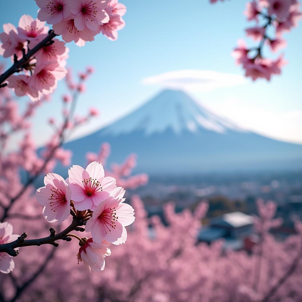 Mount Fuji with Cherry Blossoms