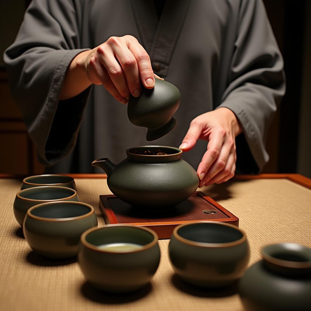 Participating in a traditional Japanese tea ceremony