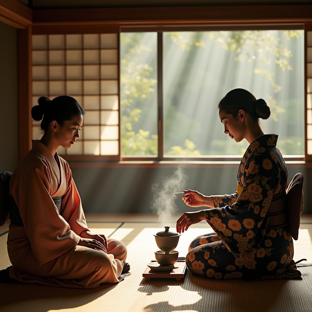 Traditional Japanese Tea Ceremony in Kyoto at 1920x860 Resolution