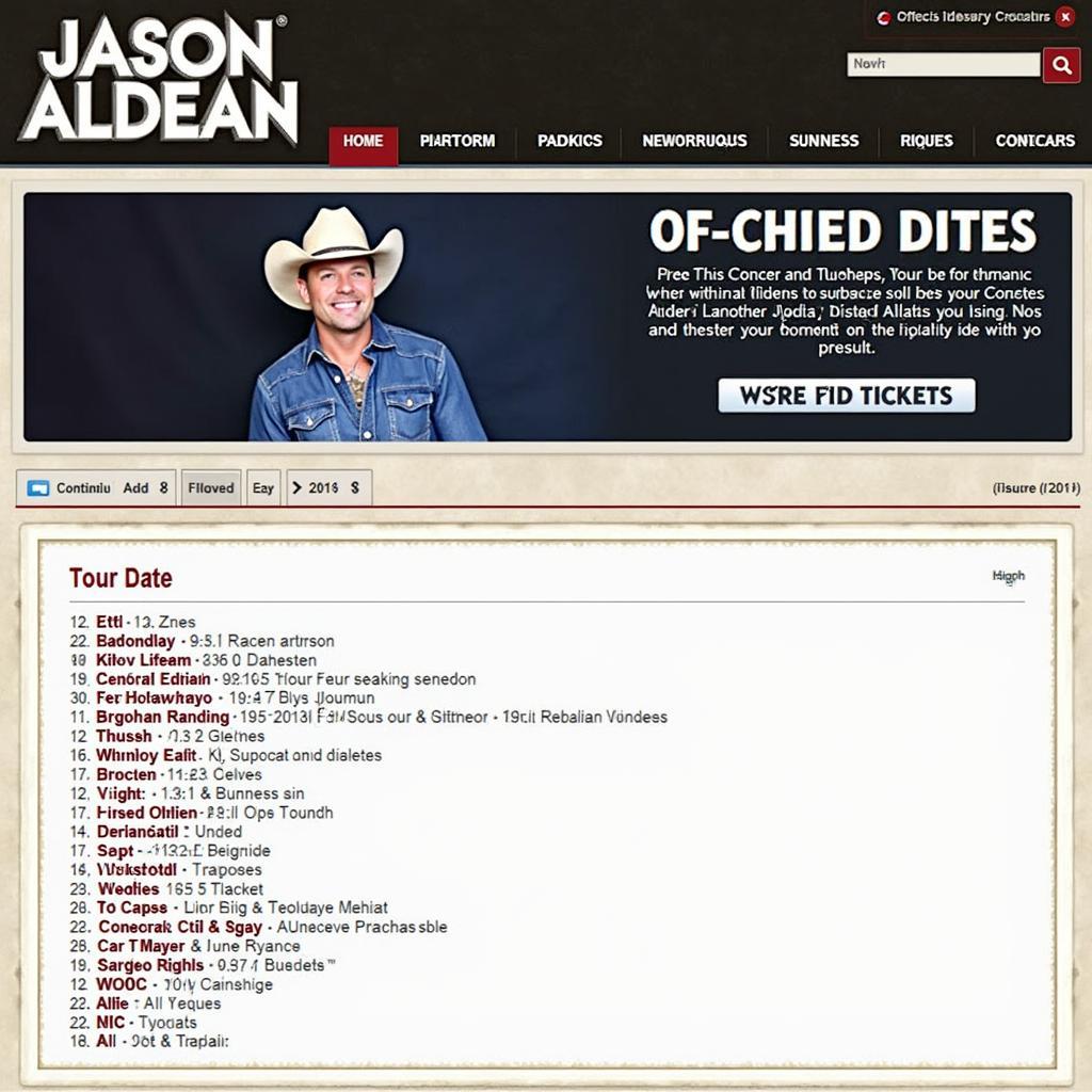 Checking Jason Aldean's Official Website for Tour Dates