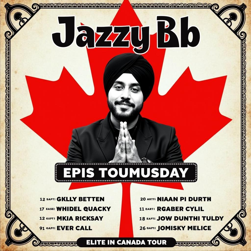 Jazzy B Canada Tour Poster