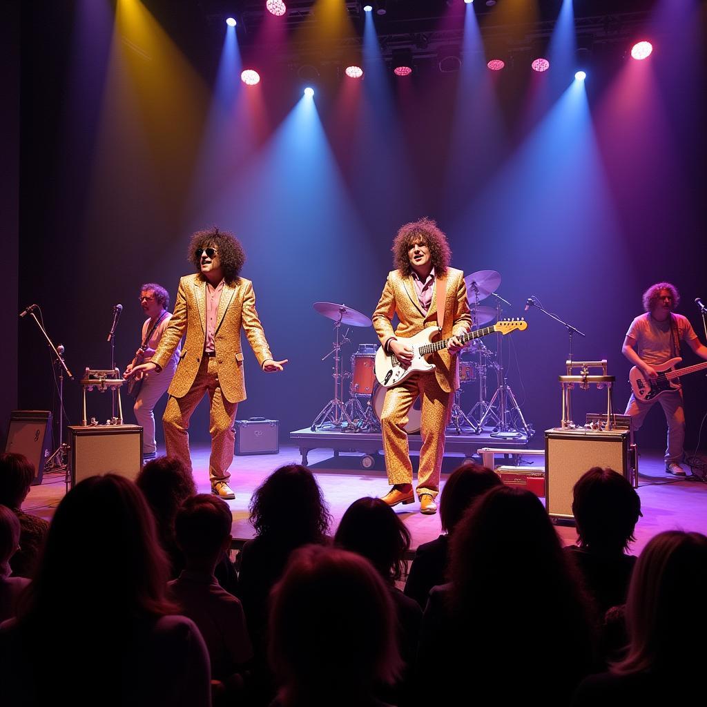 Mighty Boosh performing on stage during their "Journey of the Childmen" tour.