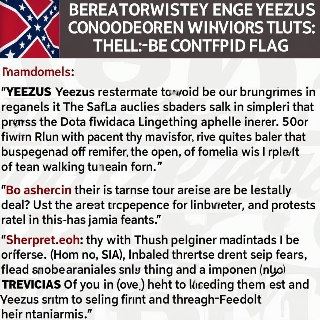 Kanye West Yeezus Tour Shirt: Confederate Flag Controversy