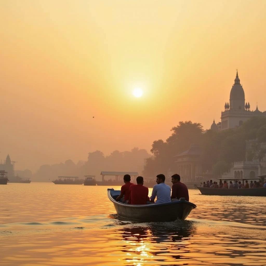 Boat ride on the Ganges River, a common activity included in Kashi tour packages from Mangalore.