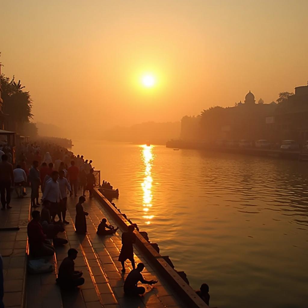 Sunrise over the Kasi Ghats on a Chennai Tour