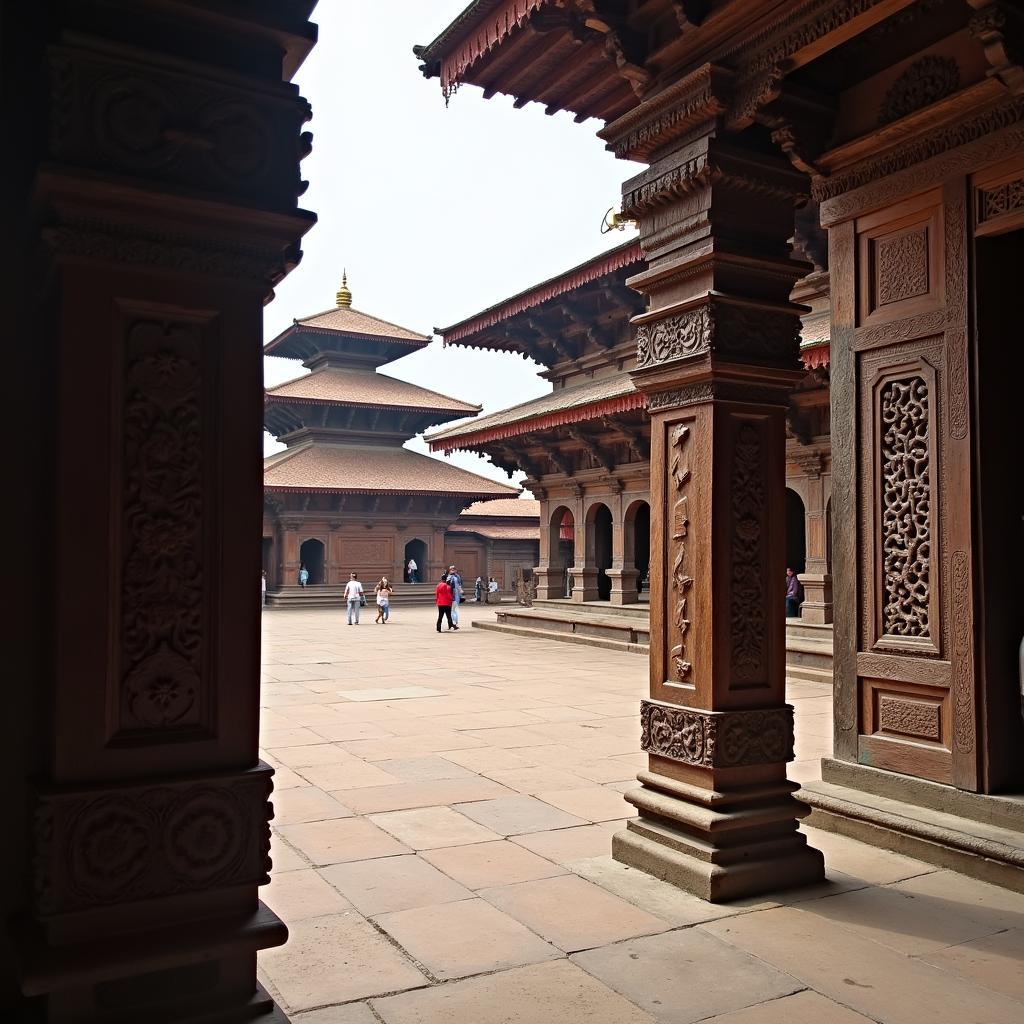 Intricate carvings and ancient architecture at Kathmandu Durbar Square