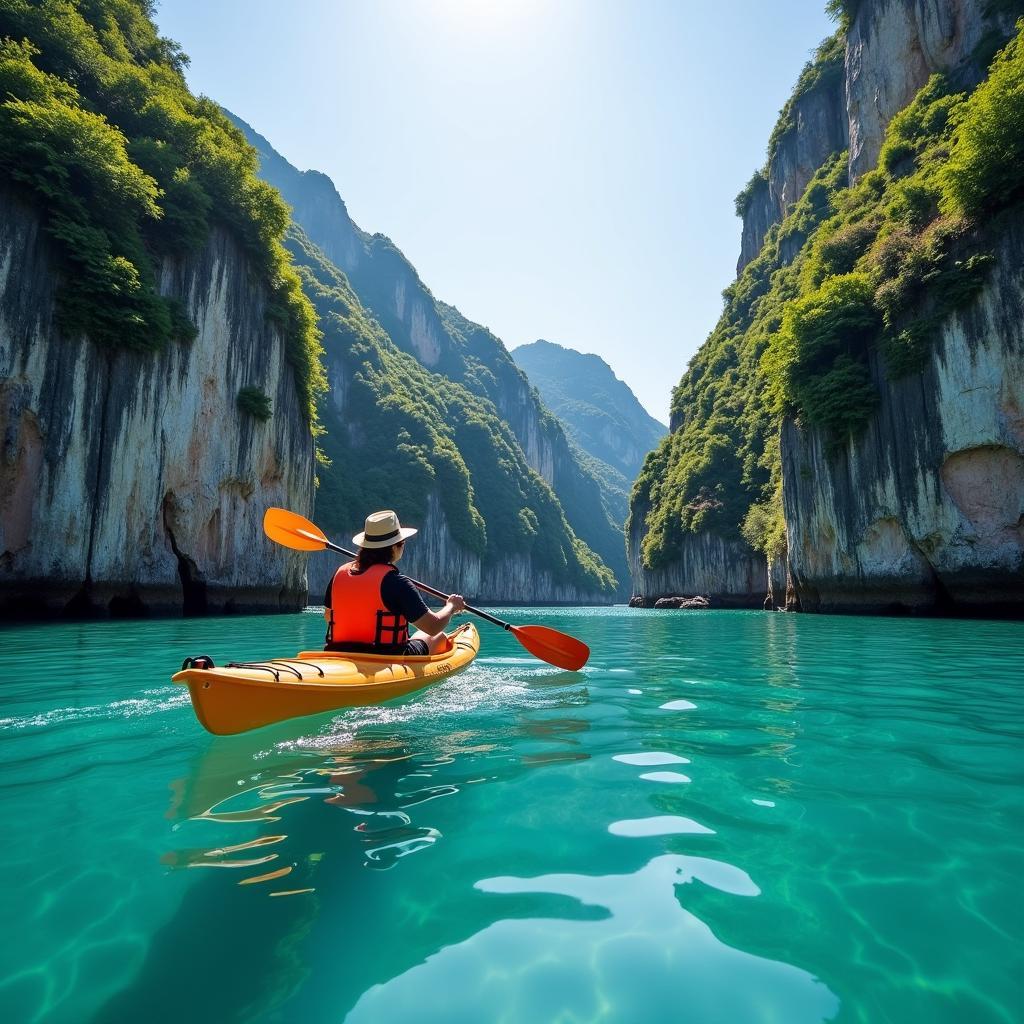 Kayaking along the Japanese Coast - Exploring hidden coves and pristine waters