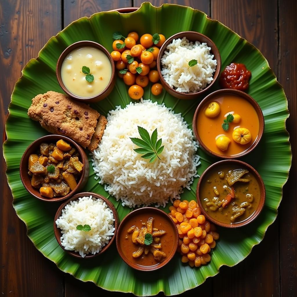 Kerala Traditional Food Platter with Variety of Dishes