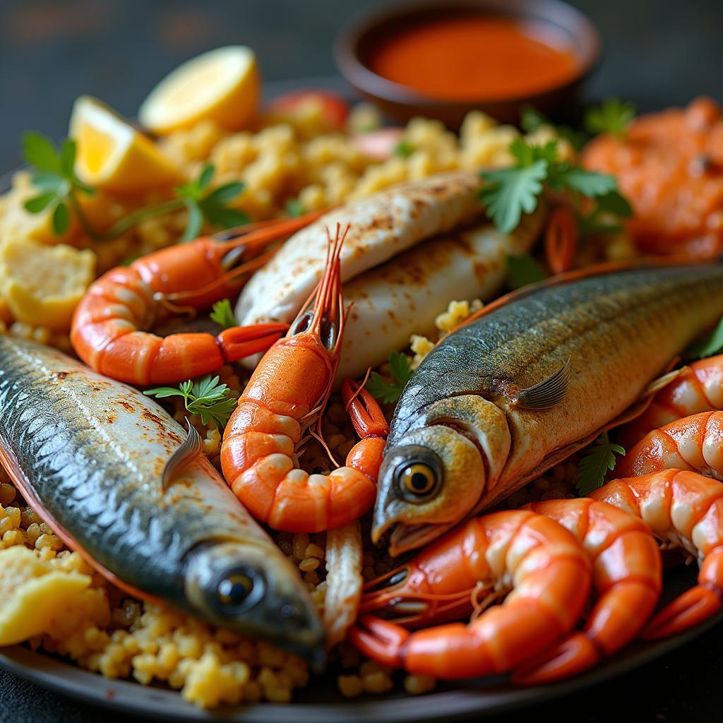 Delicious Konkani seafood platter with traditional spices