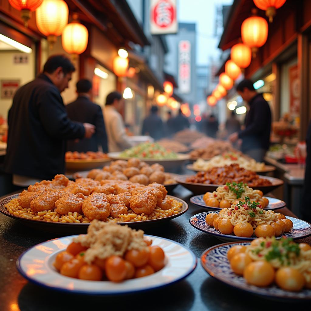 Enjoying traditional street food in Kyoto