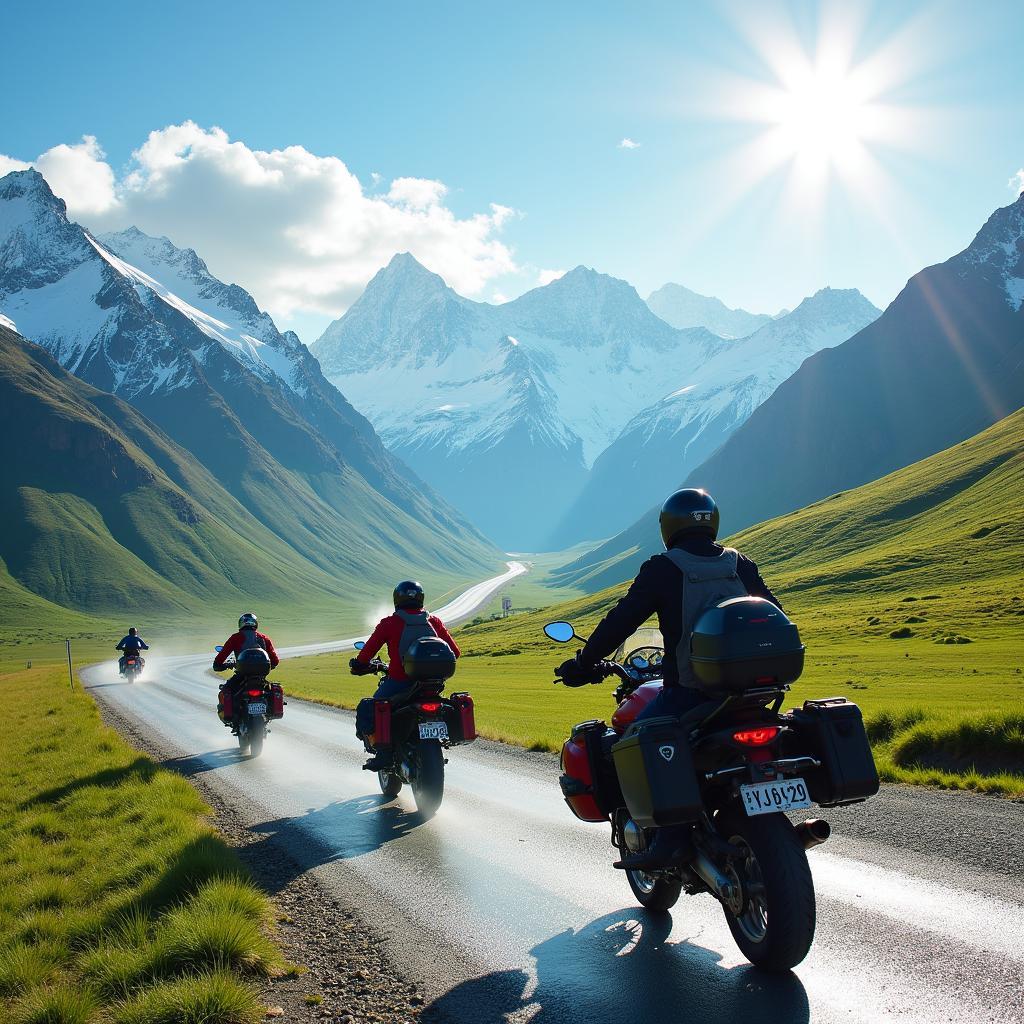 Kyrgyzstan motorcycle tour on winding mountain roads