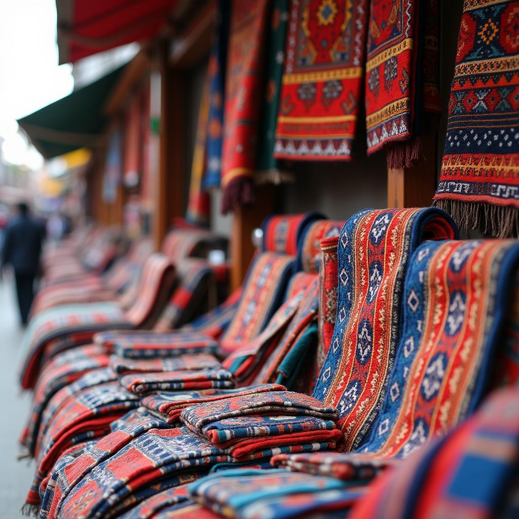 Vibrant Textiles at a Local Market in Ladakh