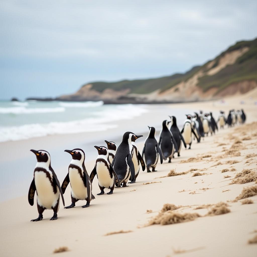 Little Penguins Waddling Ashore on Phillip Island