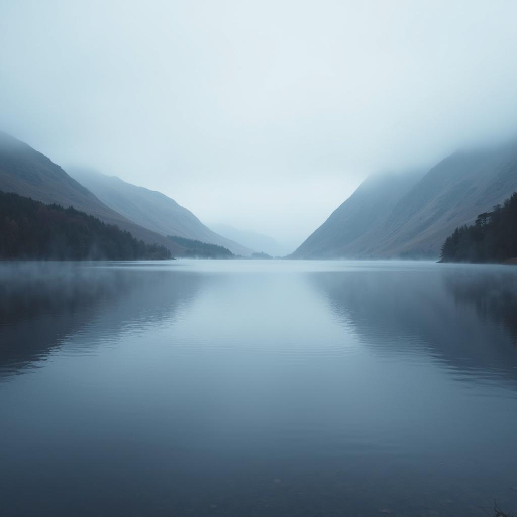 Misty Loch Ness in the Scottish Highlands