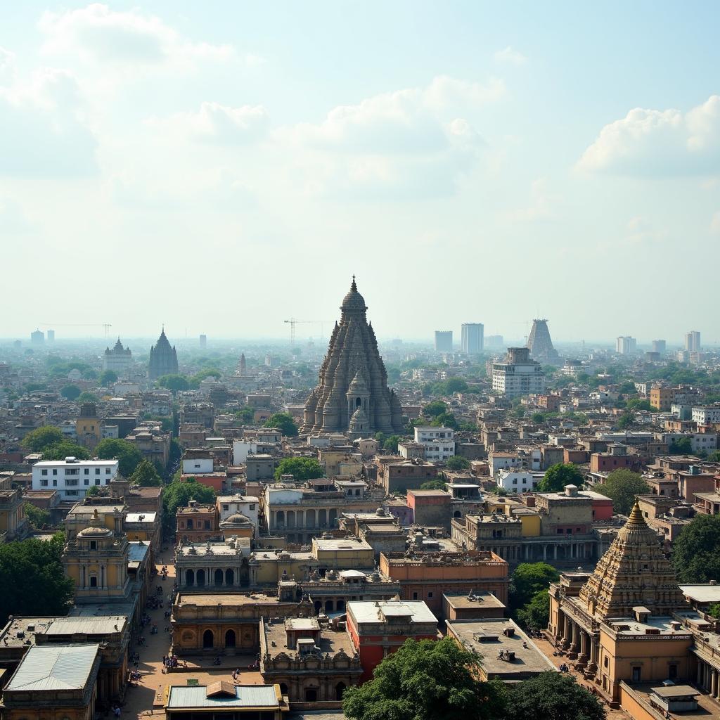 Panoramic view of Madurai City, India