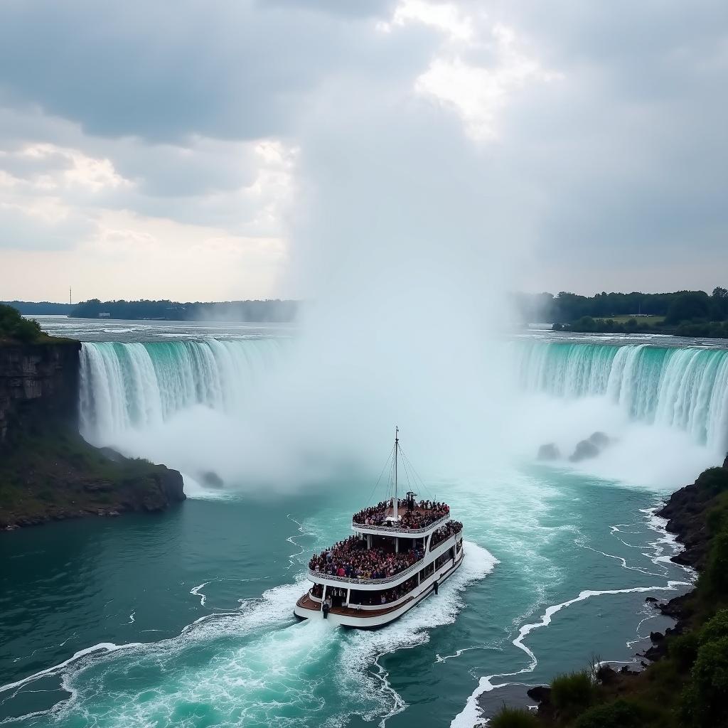 Maid of the Mist Close-up View of Niagara Falls