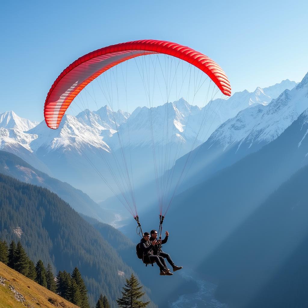 Couple enjoying adventure activities in Manali