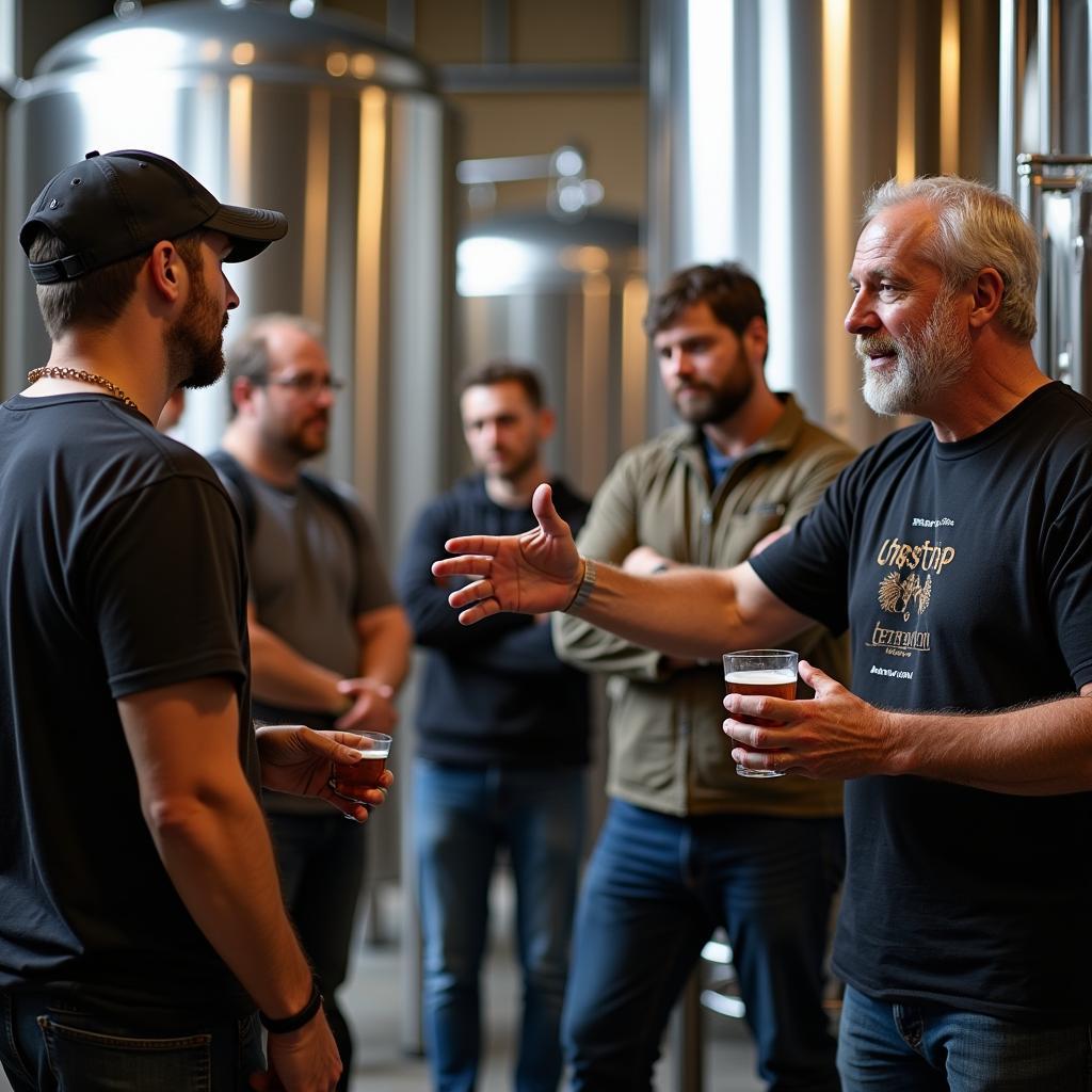 Manhattan Brewery Tour Guide Explaining the Brewing Process