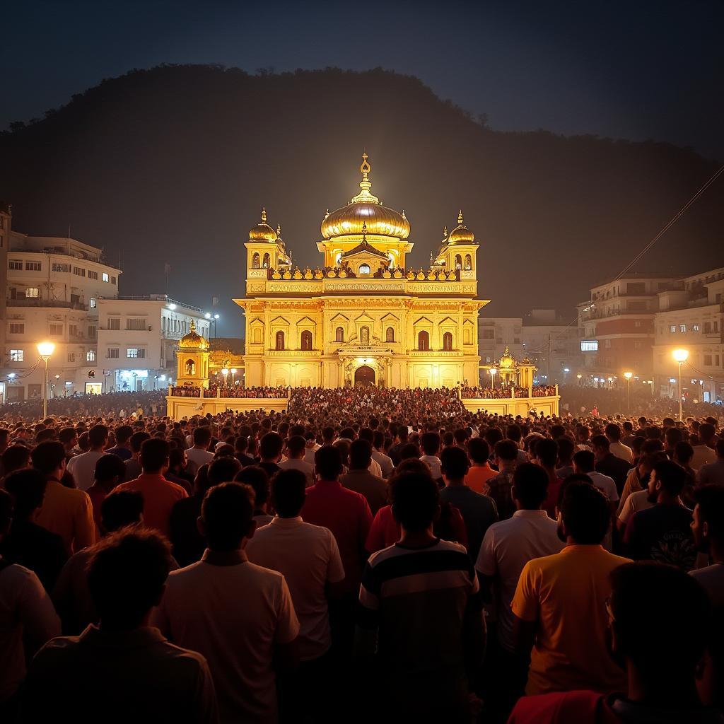 Pilgrims at the Mata Vaishno Devi Shrine in Jammu