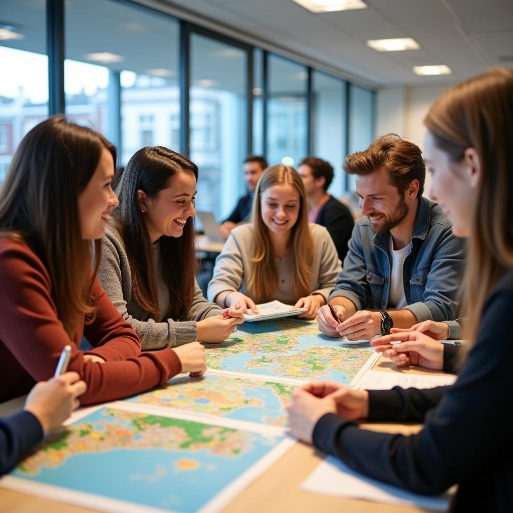 Students in an MBA Tour and Travel Management Program Collaborating on a Project