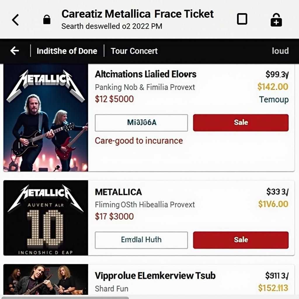 Metallica Japan Tour Tickets