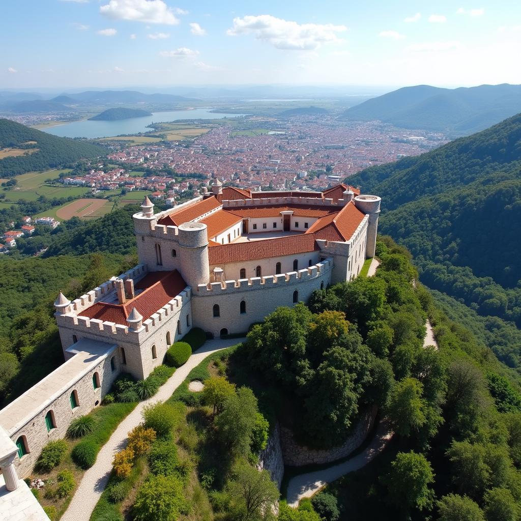 Panoramic view from the Moorish Castle in Sintra, Portugal