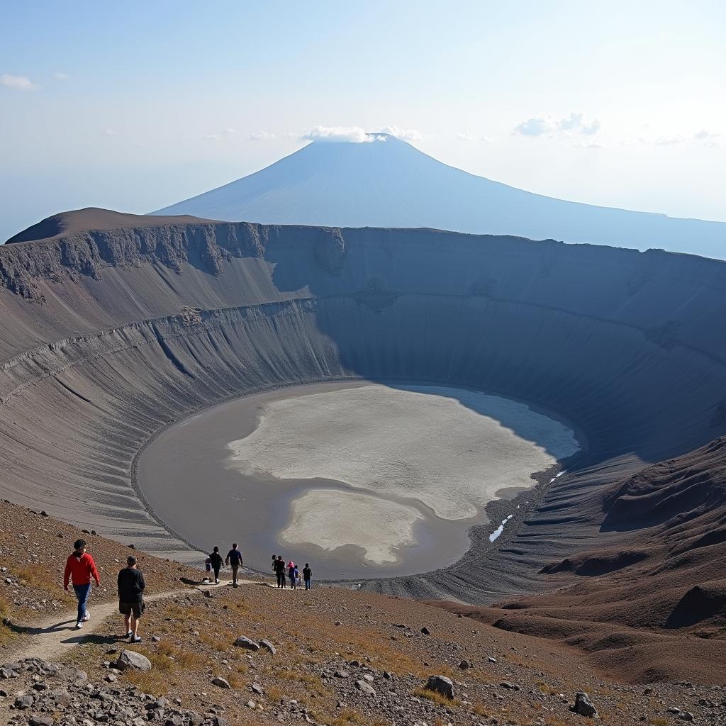 Mount Aso caldera during a lava tour