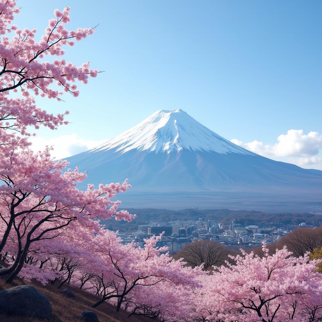 Mount Fuji with Cherry Blossoms