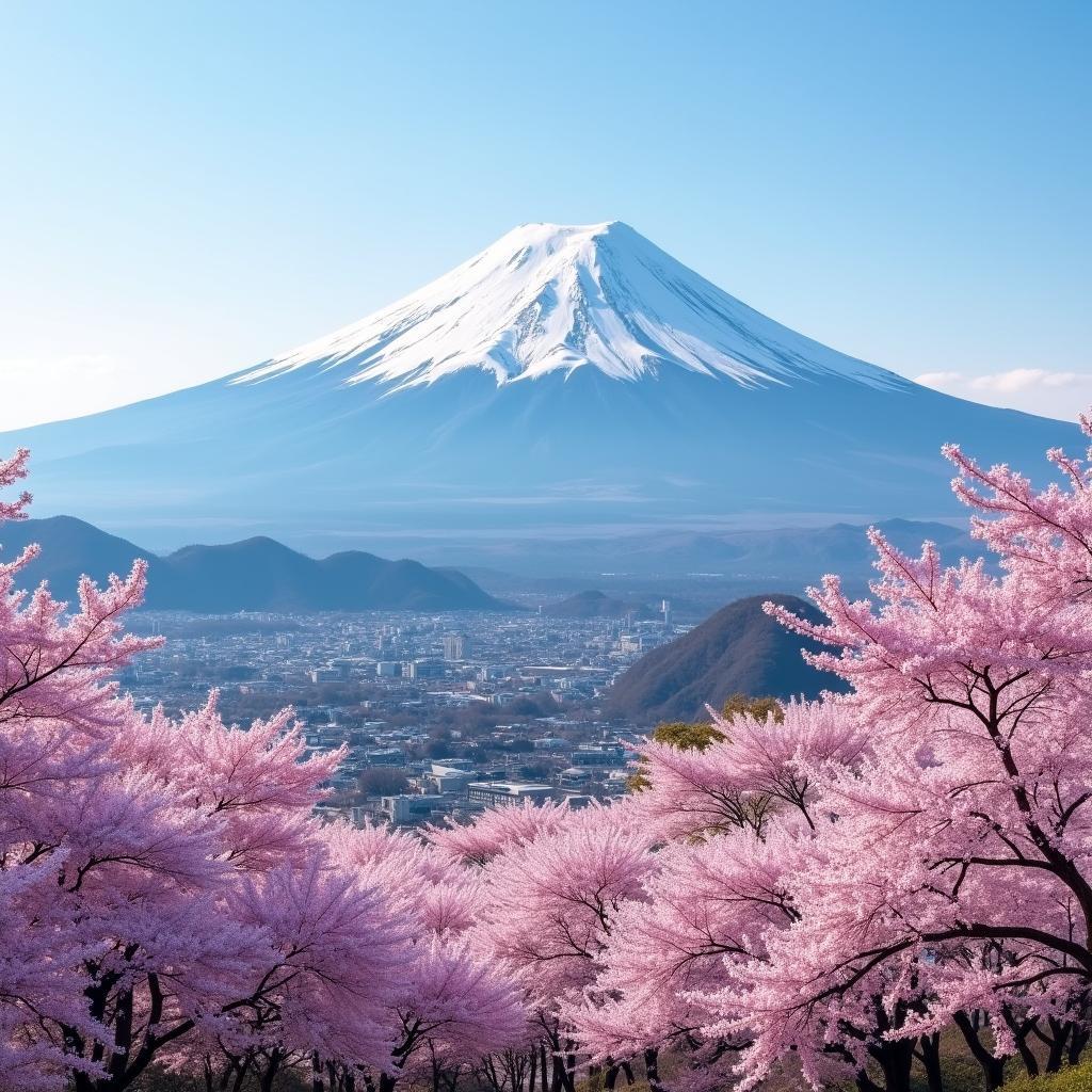 Mount Fuji with Cherry Blossoms