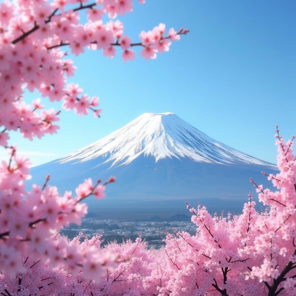 Mount Fuji with Cherry Blossoms in the Foreground