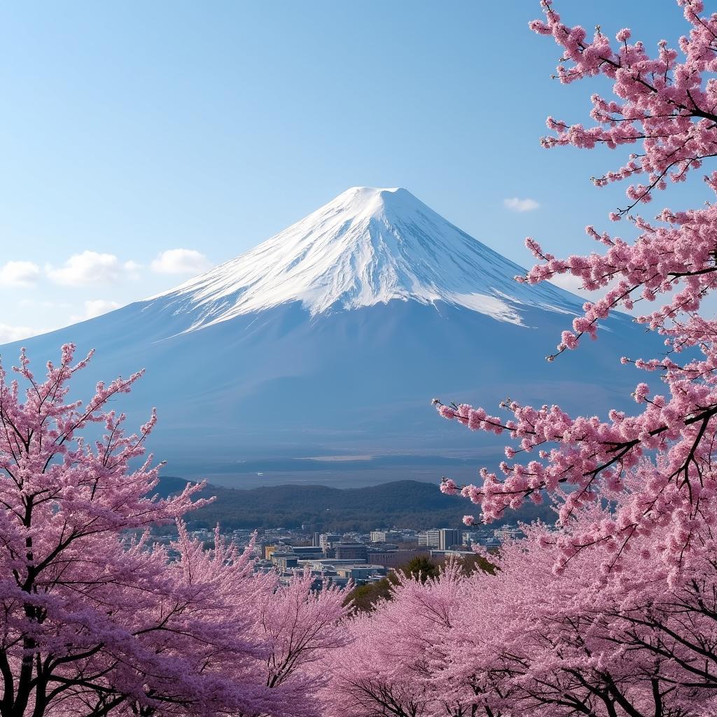 Mount Fuji Framed by Cherry Blossoms