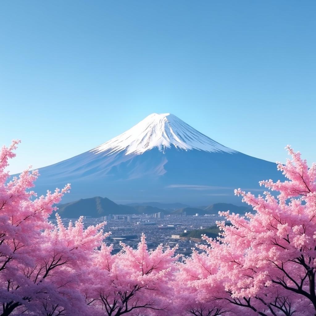 Mount Fuji with Cherry Blossoms in the Foreground