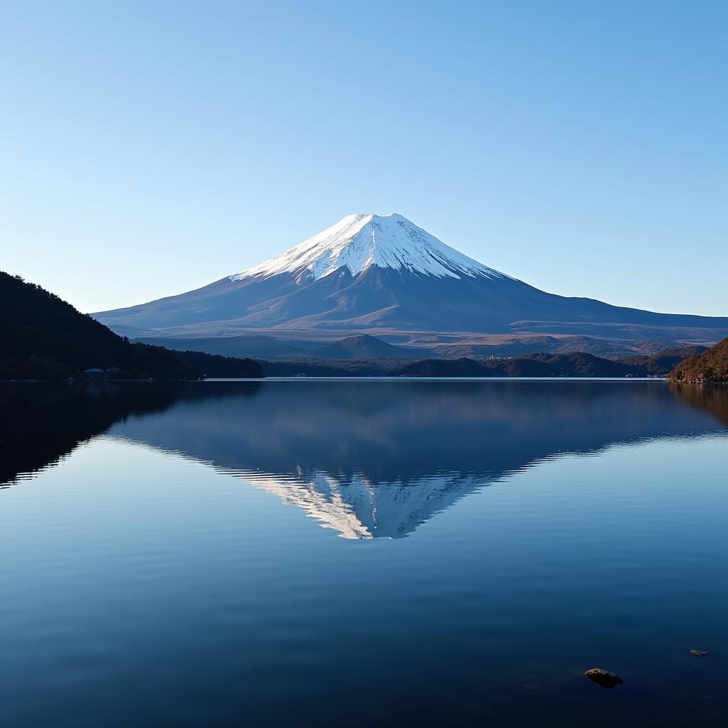 Mount Fuji Reflected in Lake Kawaguchiko