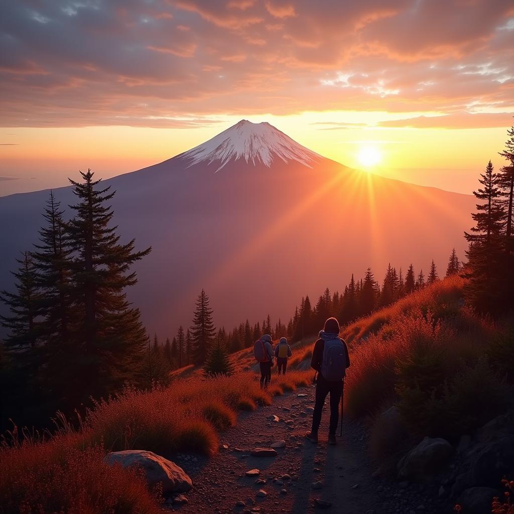 Mount Fuji at Sunrise: A Scenic View for Hikers