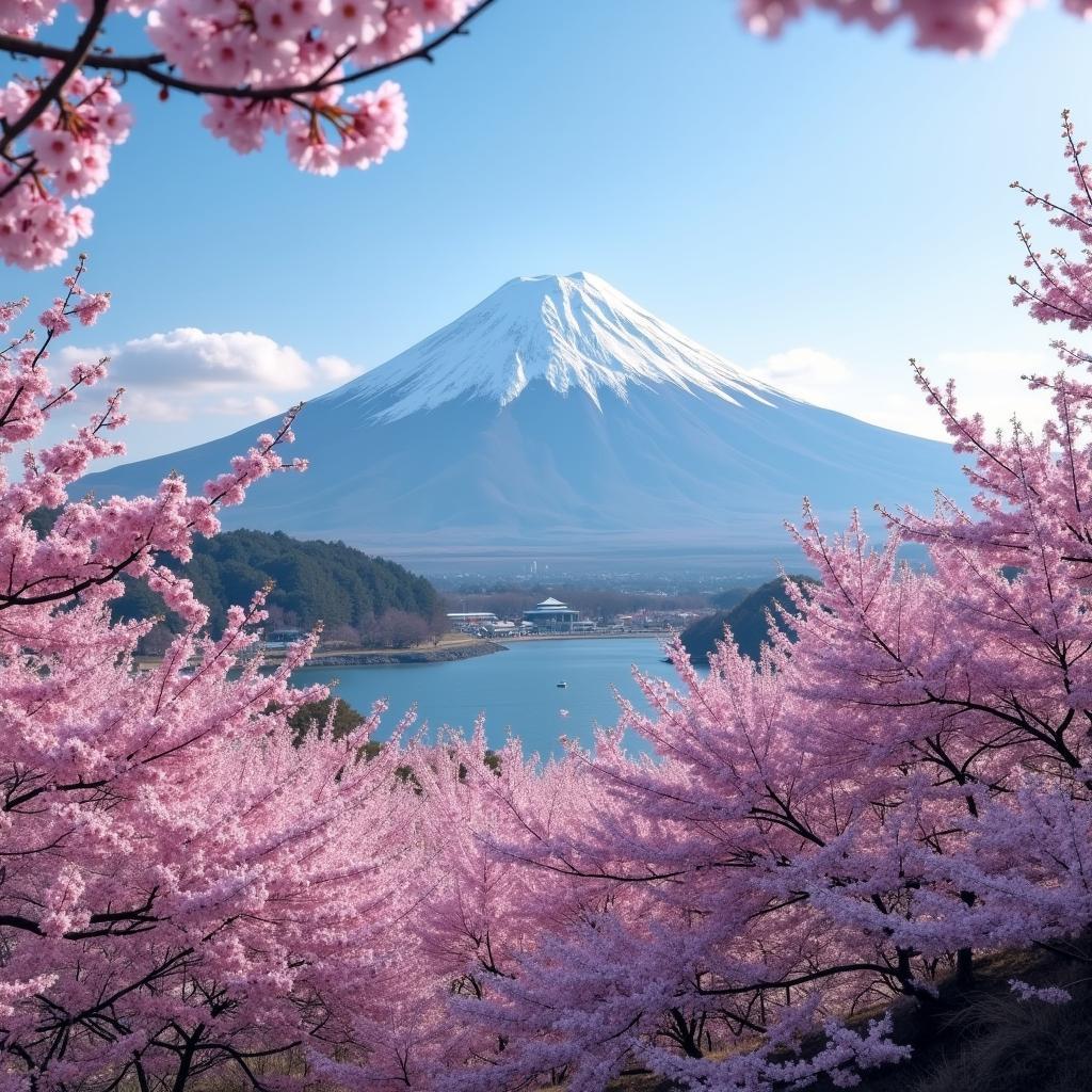 Mount Fuji and Cherry Blossoms