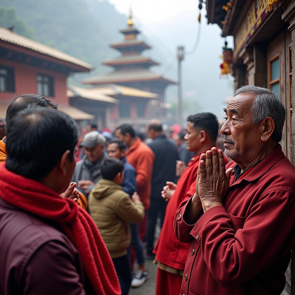 Pilgrims at Muktinath Temple