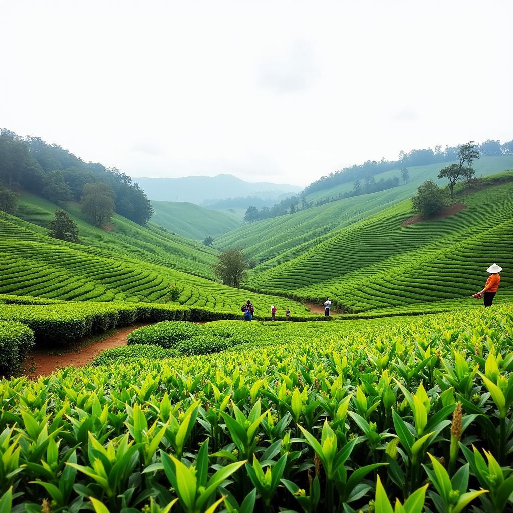 Vast tea plantations in Munnar