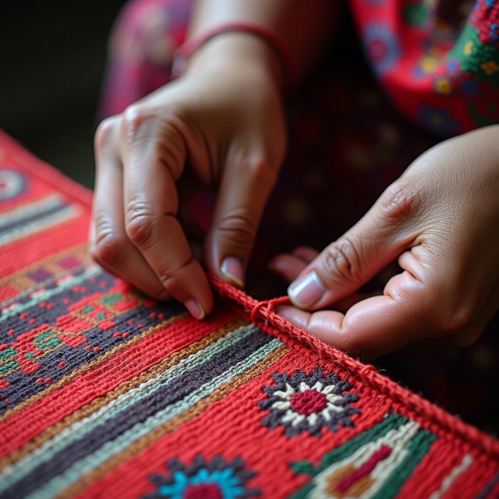 Nagaland Tribal Woman Weaving Traditional Textile