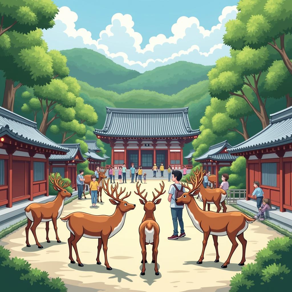 Deer Roaming Freely in Nara Park