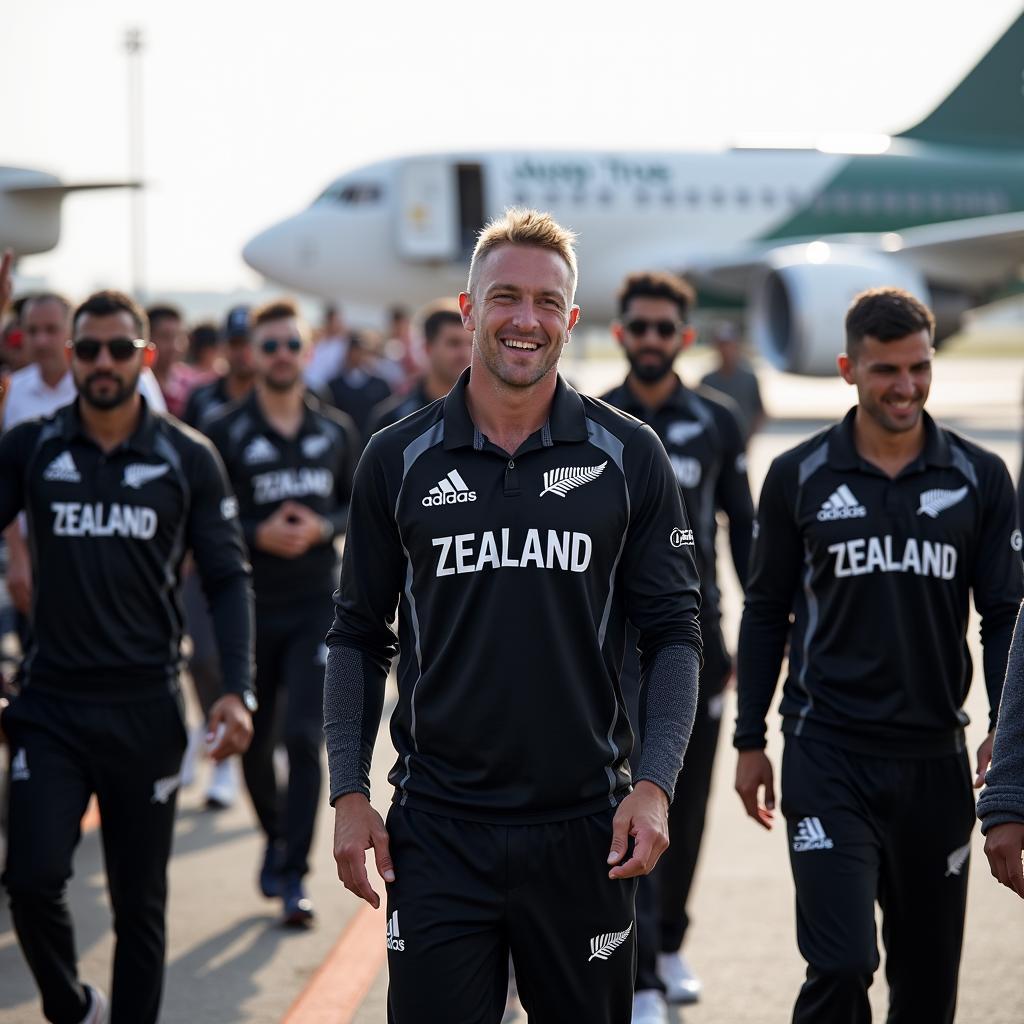 New Zealand Cricket Team Arriving in Pakistan for the 2024 Tour