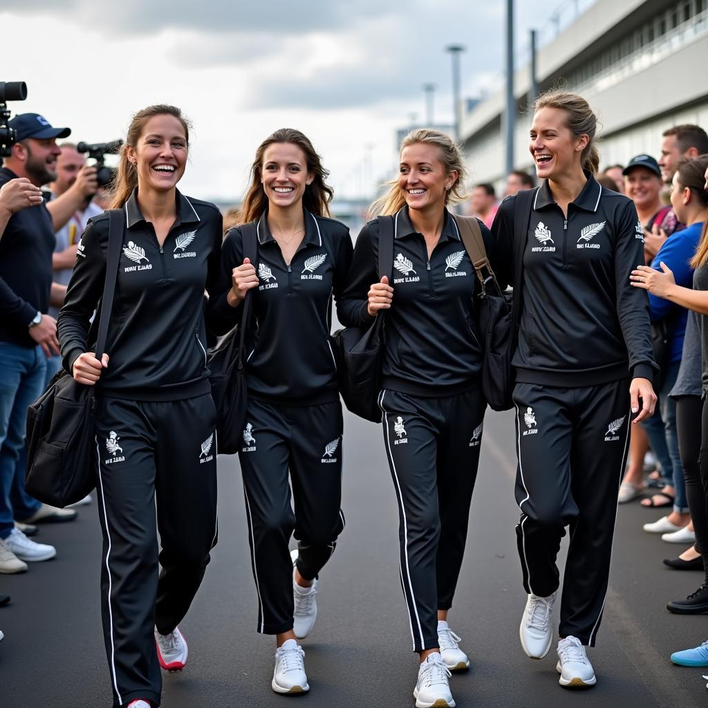 New Zealand Women's Cricket Team Arriving in Australia